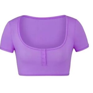 SKIMS FITS EVERYBODY HENLEY CROP TOP | ULTRA VIOLET NWT 4X